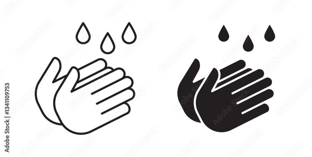 Wash your hands icons on white background for web Wash your hands icons on white background for web