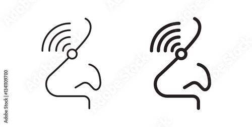 Nose pain icons on white background for web