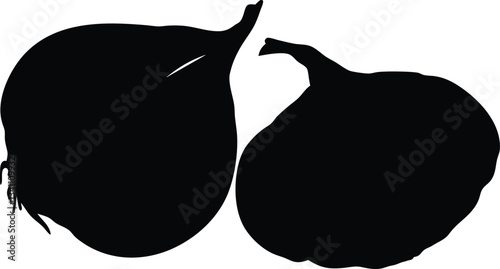 Garlic silhouette vector,Garlic icon vector