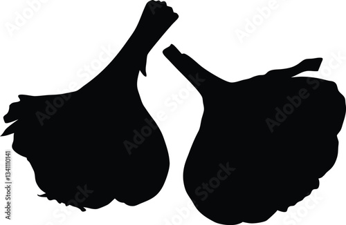 Garlic silhouette vector,Garlic icon vector