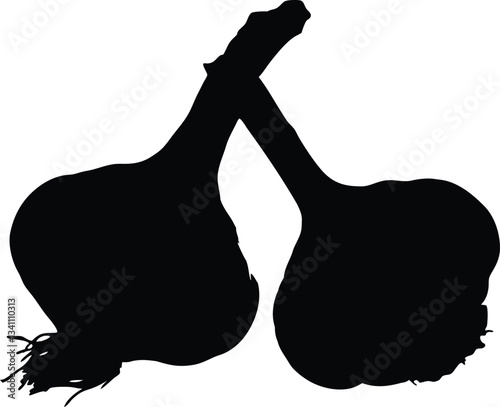 Garlic silhouette vector,Garlic icon vector