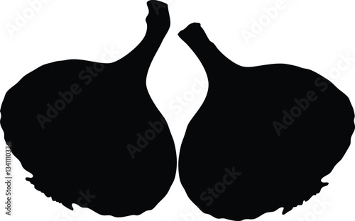 Garlic silhouette vector,Garlic icon vector