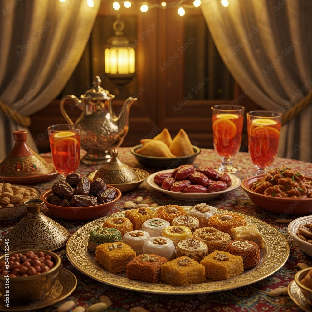 Ramadan kareem iftar time foods with family dates fry foods Ramadan kareem iftar time foods with family dates fry foods