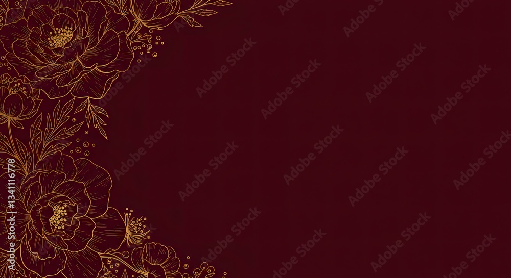 Fototapeta premium Elegant Burgundy Floral Background Wallpaper