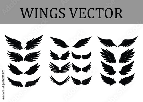 Designs That Soar: Our Wings Vector Set Combines Timeless Beauty and Bold Styles for Perfect Results in Logos, Illustrations, Websites, and Any Creative Project You Can Imagine.