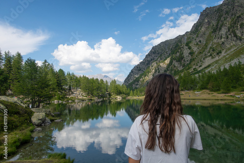 Photos Lago d'Arpy or Lake Arpys near Morgex, a lake basin in the Aosta Valley, Italy