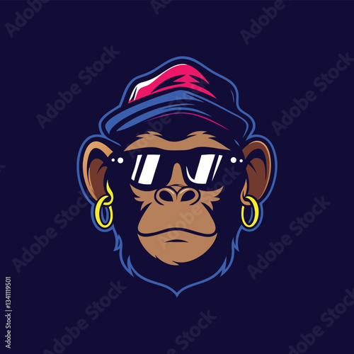 Cool Cartoon Monkey Head Illustration Free Download Cool Cartoon Monkey Head Illustration - GFXLoad