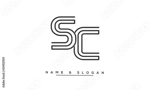 SC, CS Abstract Letters Logo Monogram