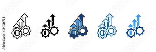 Process Improvement Icon Set Multiple Style Collection