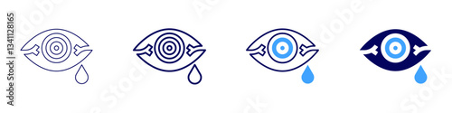 Eye abscess​ icon in 4 different styles. Thin Line, Line, Bold Line, Duotone. Duotone style. Editable stroke