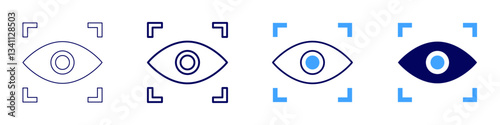 Eye allergy itching icon in 4 different styles. Thin Line, Line, Bold Line, Duotone. Duotone style. Editable stroke