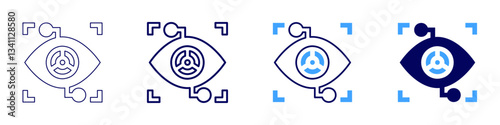 Eye allergy seasonal effects icon in 4 different styles. Thin Line, Line, Bold Line, Duotone. Duotone style. Editable stroke