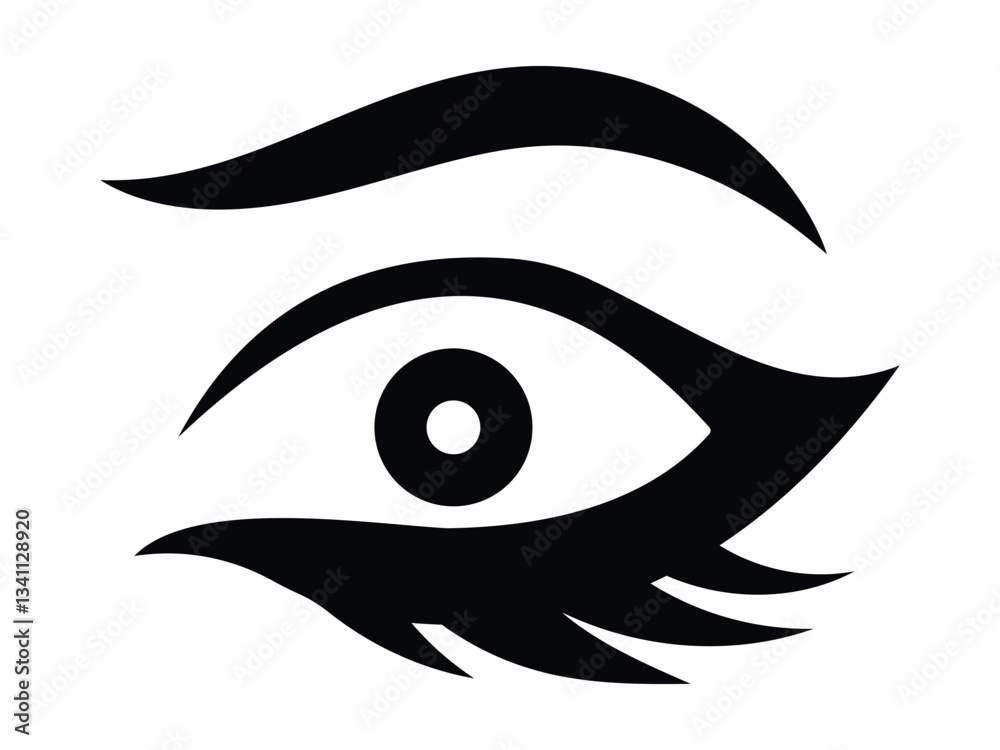 Outline eye icon. Vector linear graphic element symbol web design. Modern open eyes, eyelashes icon isolated on white background. Hand-drawing black eyes symbol. Vector illustration. EPS 10 Outline eye icon. Vector linear graphic element symbol web design. Modern open eyes, eyelashes icon isolated on white background. Hand-drawing black eyes symbol. Vector illustration. EPS 10