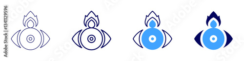 Eye biopsy​ icon in 4 different styles. Thin Line, Line, Bold Line, Duotone. Duotone style. Editable stroke