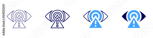 Eye choroid​ icon in 4 different styles. Thin Line, Line, Bold Line, Duotone. Duotone style. Editable stroke