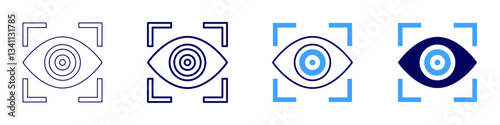 Eye color enhancement drops icon in 4 different styles. Thin Line, Line, Bold Line, Duotone. Duotone style. Editable stroke
