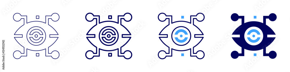 Eye contrast perception loss icon in 4 different styles. Thin Line, Line, Bold Line, Duotone. Duotone style. Editable stroke Eye contrast perception loss icon in 4 different styles. Thin Line, Line, Bold Line, Duotone. Duotone style. Editable stroke
