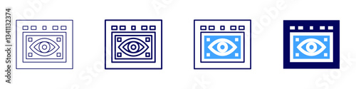 Eye cornea scratch icon in 4 different styles. Thin Line, Line, Bold Line, Duotone. Duotone style. Editable stroke