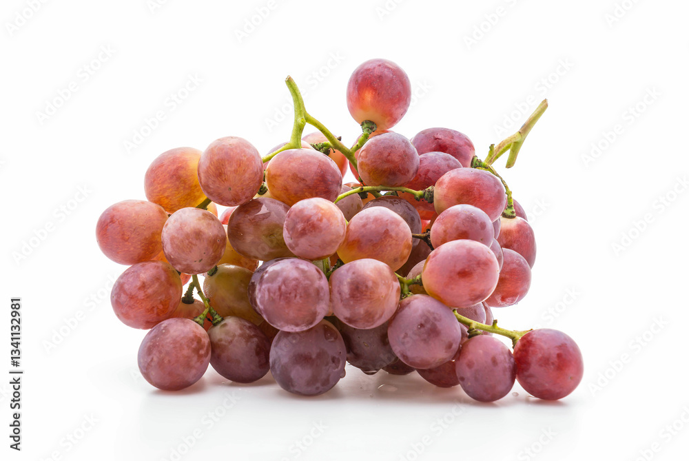 Cluster of Fresh Red Grapes with Glossy, Juicy Texture Cluster of Fresh Red Grapes with Glossy, Juicy Texture