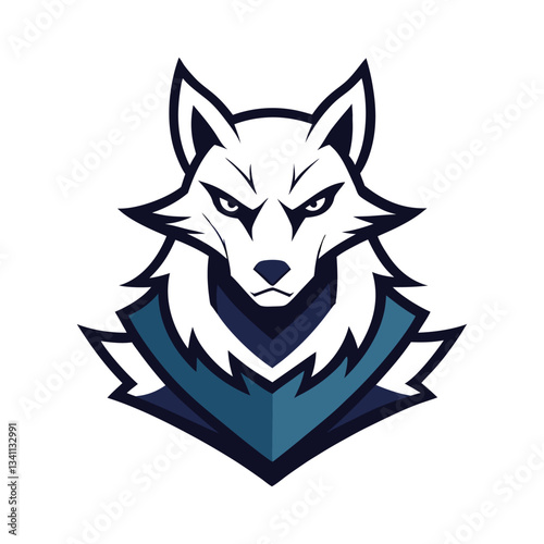 Epic Wolf Head Logo – Stylized Black Wolf Silhouette on White Background