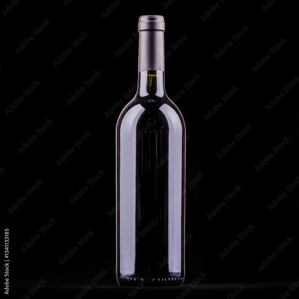 Classic bottle of fine red wine set against a warm cozy background invoking a sense of calmness Classic bottle of fine red wine set against a warm cozy background invoking a sense of calmness