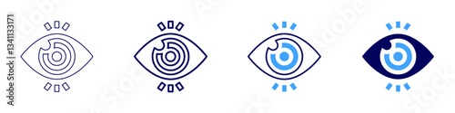 Eye digital detox benefits icon in 4 different styles. Thin Line, Line, Bold Line, Duotone. Duotone style. Editable stroke