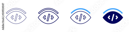 Eye excessive watering reasons icon in 4 different styles. Thin Line, Line, Bold Line, Duotone. Duotone style. Editable stroke