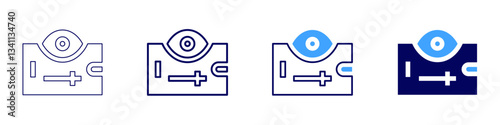 Eye eyelash follicle infection icon in 4 different styles. Thin Line, Line, Bold Line, Duotone. Duotone style. Editable stroke