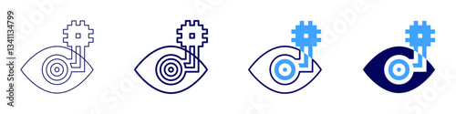 Eye eyelid puffiness solution icon in 4 different styles. Thin Line, Line, Bold Line, Duotone. Duotone style. Editable stroke