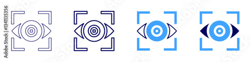 Eye floaters​ icon in 4 different styles. Thin Line, Line, Bold Line, Duotone. Duotone style. Editable stroke