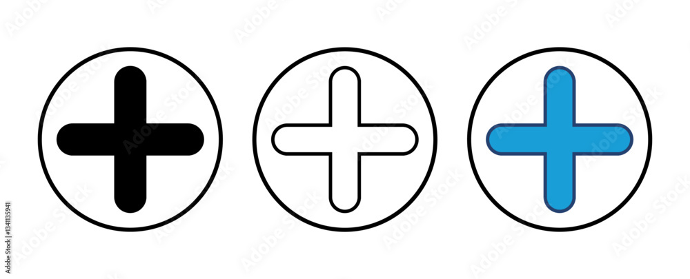 Fototapeta premium Plus Icon vector. Add plus icon