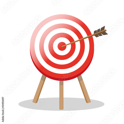 Archery Target with Arrow. Dart Vector illustration