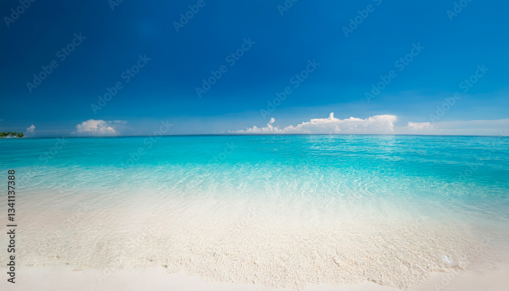 A serene, isolated beach with crystal-clear turquoise waters and soft white sand. A serene, isolated beach with crystal-clear turquoise waters and soft white sand.