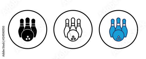 Bowling icon vector. bowling ball and pin icon. bowling pins