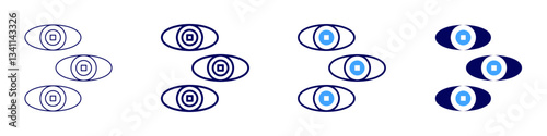 Eye infection causes icon in 4 different styles. Thin Line, Line, Bold Line, Duotone. Duotone style. Editable stroke
