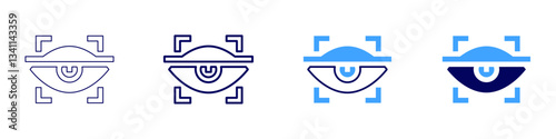 Eye indoor air irritation icon in 4 different styles. Thin Line, Line, Bold Line, Duotone. Duotone style. Editable stroke