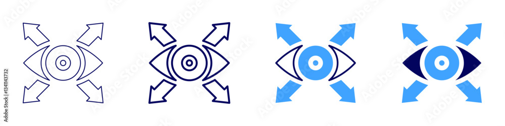 Eye iris scan icon in 4 different styles. Thin Line, Line, Bold Line, Duotone. Duotone style. Editable stroke Eye iris scan icon in 4 different styles. Thin Line, Line, Bold Line, Duotone. Duotone style. Editable stroke