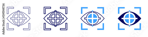 Eye light sensitivity pain icon in 4 different styles. Thin Line, Line, Bold Line, Duotone. Duotone style. Editable stroke