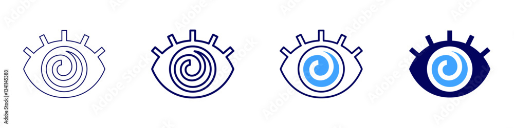 Eye migraine symptoms icon in 4 different styles. Thin Line, Line, Bold Line, Duotone. Duotone style. Editable stroke Eye migraine symptoms icon in 4 different styles. Thin Line, Line, Bold Line, Duotone. Duotone style. Editable stroke