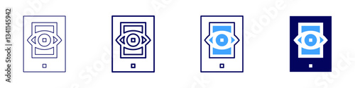 Eye muscle imbalance fix icon in 4 different styles. Thin Line, Line, Bold Line, Duotone. Duotone style. Editable stroke