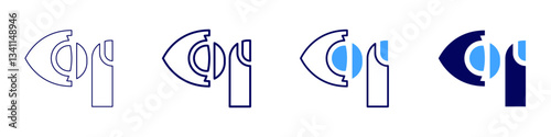 Eye puffiness morning icon in 4 different styles. Thin Line, Line, Bold Line, Duotone. Duotone style. Editable stroke
