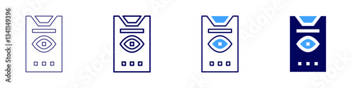Eye pupil reflex delay icon in 4 different styles. Thin Line, Line, Bold Line, Duotone. Duotone style. Editable stroke