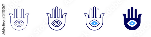 Eye retina burning icon in 4 different styles. Thin Line, Line, Bold Line, Duotone. Duotone style. Editable stroke