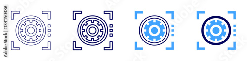 Eye retina weakness symptoms icon in 4 different styles. Thin Line, Line, Bold Line, Duotone. Duotone style. Editable stroke