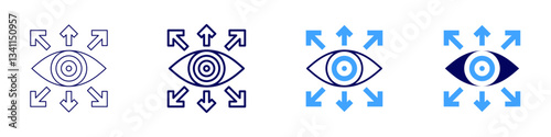 Eye sensitive eye cream icon in 4 different styles. Thin Line, Line, Bold Line, Duotone. Duotone style. Editable stroke