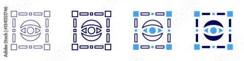 Eye sinus headache pressure icon in 4 different styles. Thin Line, Line, Bold Line, Duotone. Duotone style. Editable stroke