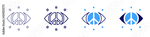 Eye sinus pressure pain icon in 4 different styles. Thin Line, Line, Bold Line, Duotone. Duotone style. Editable stroke