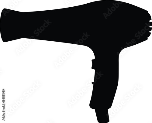 Hairdryer silhouette vector,stylist Hair dryer icon