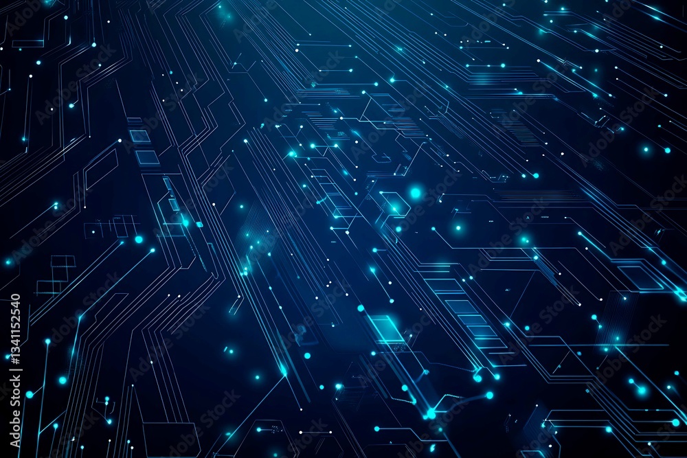 Abstract close-up of a glowing blue digital circuit board, showcasing intricate connections and technological design on a black background.
Abstract close-up of a glowing blue digital circuit board, showcasing intricate connections and technological design on a black background.