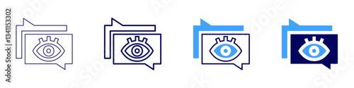 Eye sudden vision loss icon in 4 different styles. Thin Line, Line, Bold Line, Duotone. Duotone style. Editable stroke